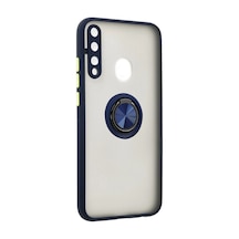 Huawei P40 Lite E Montreal Yüzüklü Silikon Kapak - Lacivert