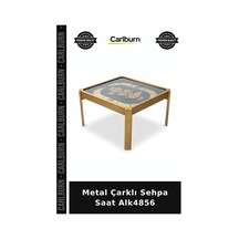 Metal Çarklı Sehpa Saat Hediyelik Eşya Ofis Hediyesi Dekorasyon Objesi Çok Renkli