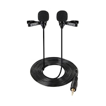 Çift Başlıklı Kablolu Condenser Yaka Mikrofonu