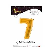 Balon 7 Rakam Altın Folyo Balon 40 Inç Turuncu