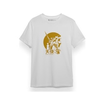 Neon Genesis Evangelion Yellow Poster Beyaz Kısa Kol Erkek Tshirt 001