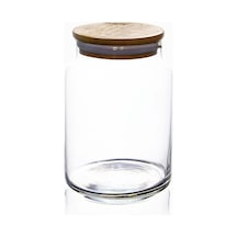 Konak Züccaciye Bambu Kapaklı Cam Kavanoz 0.80 Lt Orta Dura