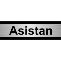 Asistan 7x20cm Gümüş Renk Metal Yönlendirme Levhası