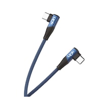 Linktech K595 Safe 60W Type-C To Type-C Data Ve Şarj Kablosu Mavi