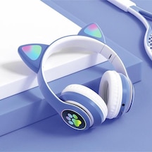 Rainwork Kedi Kulaklık 5.0 Akıllı Rgb Led Detaylı Bluetooth Kablosuz Kulaklık Çocuk Oyuncu