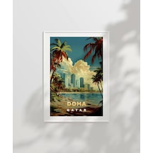 Çerçevesiz Poster Doha Şehir Manzarası