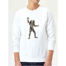 Predator City Hunter Baskılı Beyaz Erkek Örme Sweatshirt