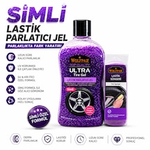 Simli Lastik Parlatıcı Jel Ve Lastik Süngeri Mor