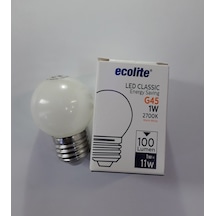 Ecolite 5'Li Paket 1W E27 Top Led Ampul Gün Işığı(Sarı Işık)