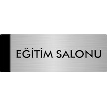 Metal Yönlendirme Levhası, Departman Kapı Isimliği Eğitim Salonu 5x20 Cm Gümüş Renk