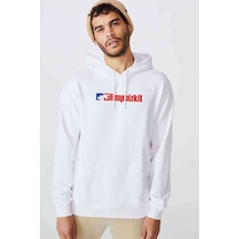Limp Bizkit Logo Baskılı Beyaz Erkek Örme Kapşonlu Sweatshirt Limp Bizkit Logo Baskılı Beyaz Erkek Örme Kapşonlu Sweatshirt
