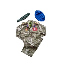 Erkek Çocuk Asker Komando Kostüm Kıyafeti Palaska Mavi Bere 7-8 Yaş