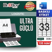 Herboy Hb-1033 63,5 X 25,4 Mm A4 Baskılı Laser Etiket 100 Adet