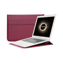 Deri El Çantası Laptop Çantası Bilgisayar Kılıfı Apple Uyumlu MacBook Çantası 13 İnç Notebook Kılıfı Su Geçirmez Kırmızı