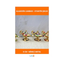 Mineli Metal Alaaddin Lambası 8 Cm Antika Dekoratif Objeler 1 Adet