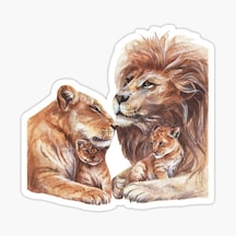 Aslan Ailesi Araba Oto Sticker Yapıştırma Etiket 17Cm D1