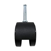 9406 Ofis Sandalyesi Tekerleği, Frenli Çift Tekerlek, 5 Cm, 8 Mm Şaft Çapı, 34 Kg Taşıma Kapasitesi, 2'li Paket, Siyah Ahşap