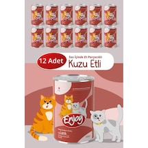 Enjoy Kuzu Etli Kedi Konservesi Sos İçinde Et Parçacıklı 400 Gr X12