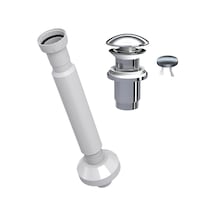 Suera Magic Pipe Körüklü Gider Borusu + Elixir Pop-up Set Krom - Taşma Delikli