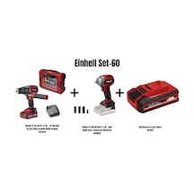Einhell Set-60 Einhell Tp-cd 18/70 Li-i Bl Drabeli Akülü Matkap+einhell Tp-cw 18/350-c Li Bl Akülü Darb. Somun Sık-kömürsüz+3ah Batarya Ve Şarj Cihazı