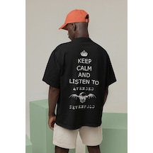 Keep Calm And Listen To Avenged Sevenfold Baskılı Unisex Oversize Siyah