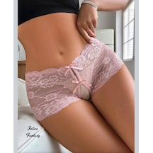Intive Lingerie Intive Fantasy Esnek Dantelli Ağı Açık Fantezi Külot/brazilian K Pembe