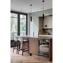 Rsylight Masa Üstü Tekli Led Avize Siyah Led Spot Bar Ve Tezgah Üstü Led Avize Panasonıc Günışığı Ampullü Siyah