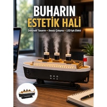 Dekoratif Gemi Modeli 7 Renk Işıklı Hava Nemlendirici Ve Oda Kokusu Difüzörü Yeni Nesil Aromatik