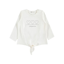 Civil Girls Living With Love Yazılı 6-9 Yaş Sweatshirt - Ekru