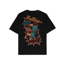 Adrift Future History Siyah Oversize Unisex T-shirt Siyah