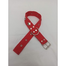 Kozaklı Süslü Köpek Tasması Kırmızı 70 x 4 CM Kırmızı