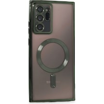 Newface Samsung Uyumlu Galaxy Note 20 Ultra Kılıf Kross Magneticsafe Kapak - Koyu Yeşil Koyu Yeşil