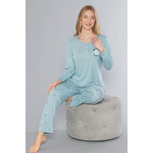 Uzun Kol Pijama Takımı Mevsimlik Viskon Alperi 790-64 YESIL