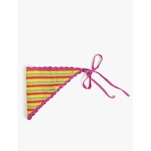 Koton Kroşe Renkli Çizgili Üçgen Bandana Multıcolor 5sak50044aa Mavi