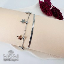 Mepa Rodyum Çelik Bileklikler 16+5 Cm Uzatma Payı - Kbl0131 Najmaddin Altın
