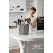 Akıllı Sürgülü Bıçaklık Ve Kaşıklık Organizeri - Ayarlanabilir Tezgah Üstü Mutfak Düzenleyici 7009