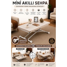 Akıllı Sehpa Mini Juppo Çalışma Masası Yemek Masası Yer Sofrası Çok Amaçlı Krom Kaplama Lizbon