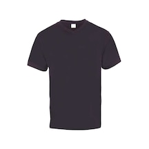 Kant Penye Kumaş V Yaka Kısa Kollu Tshirt Siyah Çok Renkli