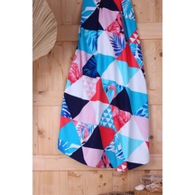 Baveno Flamingo Desenli Yuvarlak Plaj Havlusu-Desenli-150 Cm