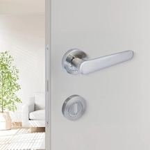 Sese Ada Modeli Rozetli Oda Kapı Kolu Inox Renk 200-204r-01-53