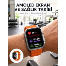 Akıllı Saat Unısex Zarif Görünümlü Titanyum Kasa Amoled Ekran Müzik Dinleme Yeni Nesil