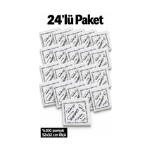 Herşeynota 24 Lü Atatürk İmzalı Beyaz Fular Bandana 52x52 Cm %100 Pamuk Okul Tören Etkinlik Çok Renkli