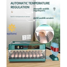 130 Yumurtalık Tam Otomatik Kuluçka Makinesi Extra Yedek Motorlu Akü Kablolu Silindir Viyollü Profes