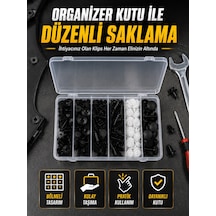 Profesyonel Oto Klips Tamir Seti 6 Farklı Model Plastik Sabitleme Pimi Organizer Kutulu - Lisinya