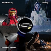 Ps-t89 Mini Pilli Cob Led 3 Mod Su Geçirmez Kafa Feneri Lambası Crchmgo Çok renkli