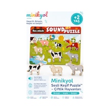 Sesli Keşif Puzzle Çiftlik Hayvanları Puzzle Kulplu Ahşap Eğitici Yapboz Ve Ses Eşleştirme Oyuncağı