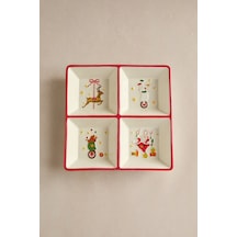 Karaca New Year Yılbaşı Carousel 4 Bölmeli Çerezlik 19,5 Cm Diğer