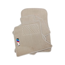 Oto Halı Paspas Seti Bmw 2 F22 2014 2021 Uyumlu Sport Kaymaz & Şık Tasarım - Bej M Logolu