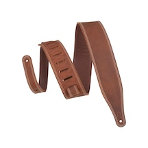 Levy's Leathers Tereyağı Çift Dikiş 6,35 Cm Genişliğinde Giysi Deri Gitar Askısı Deluxe Seri - Kahverengi M17bds-brn