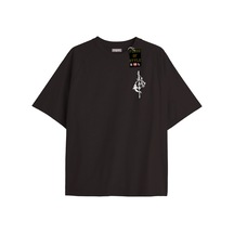 Flood Of Style Siyah Oversize T-shirt Minimal Balık Özel Tasarım